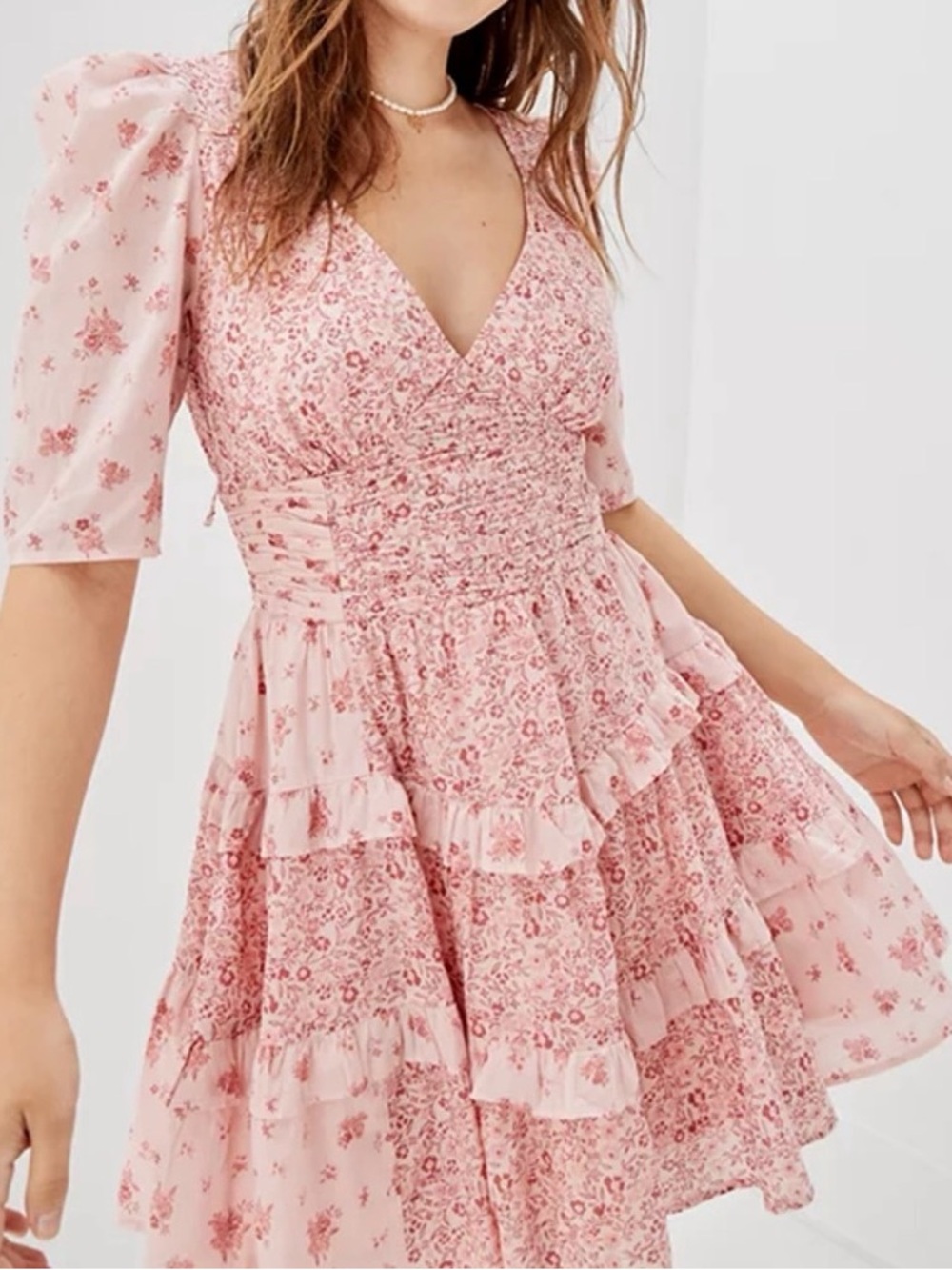 American Eagle Outfitters Floral Tiered Ruffle Dress cottagecore dainty feminine